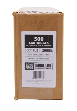 Bone Frog Range Line 300 Blackout Subsonic Ammo 200gr FMJ 500rds - BRL300FMJ20-500